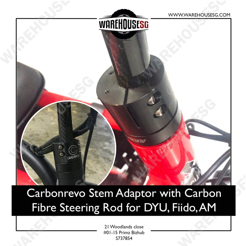 Carbonrevo Stem Adapter with Carbon Fibre Steering Rod for DYU, Fiido, AM