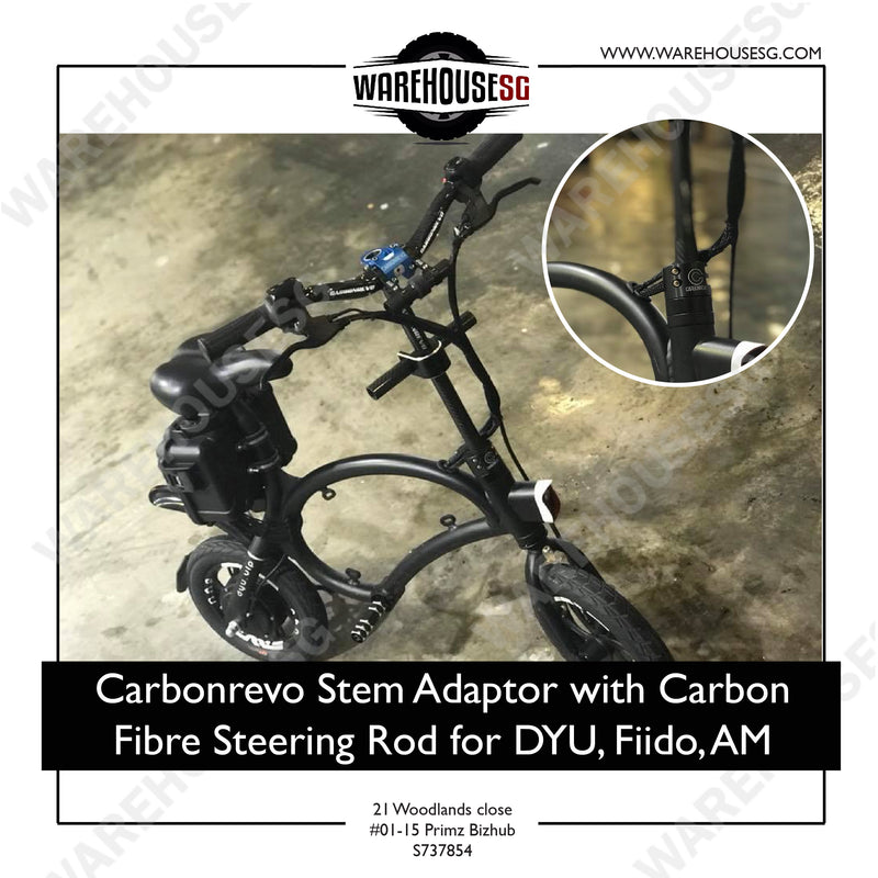 Carbonrevo Stem Adapter with Carbon Fibre Steering Rod for DYU, Fiido, AM