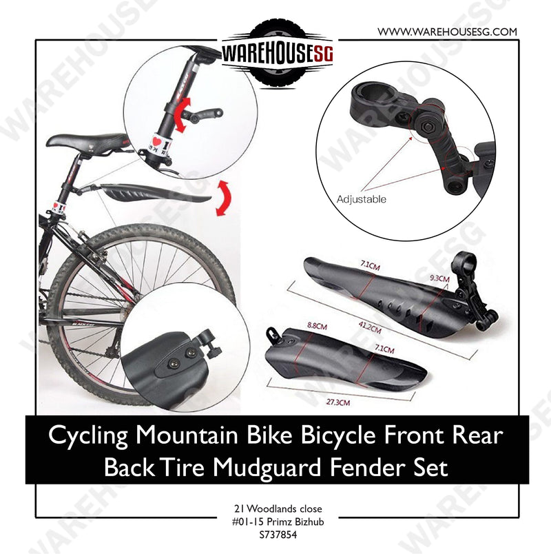 Cycling Mountain Bike Bicycle Front Rear Back Tire Mudguard Mud Guard Fender Set