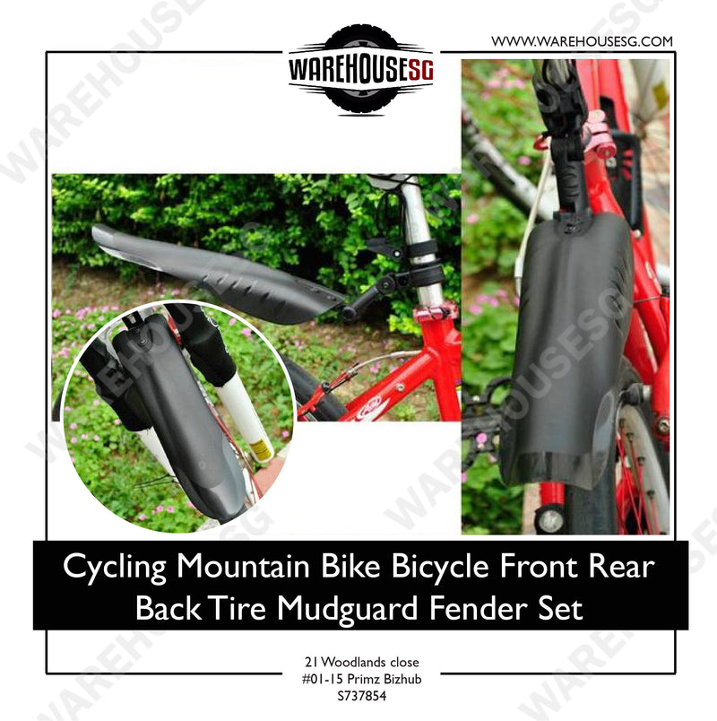 Cycling Mountain Bike Bicycle Front Rear Back Tire Mudguard Mud Guard Fender Set