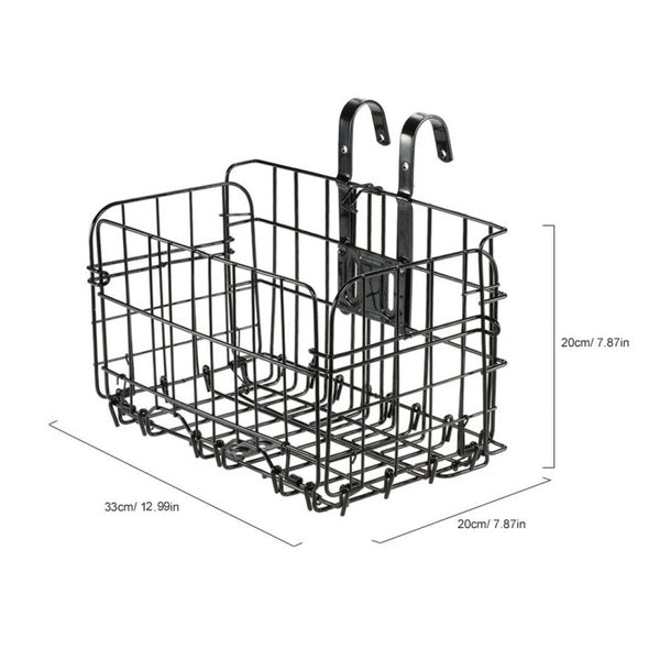 Foldable Metal Front/Rear Hanging Basket for Bicycle