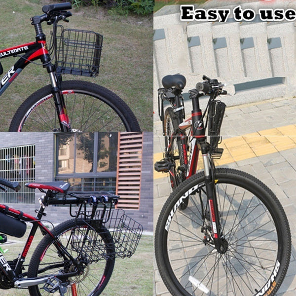 Foldable Metal Front/Rear Hanging Basket for Bicycle