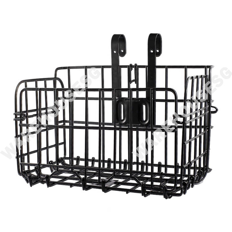 Foldable Metal Front/Rear Hanging Basket for Bicycle