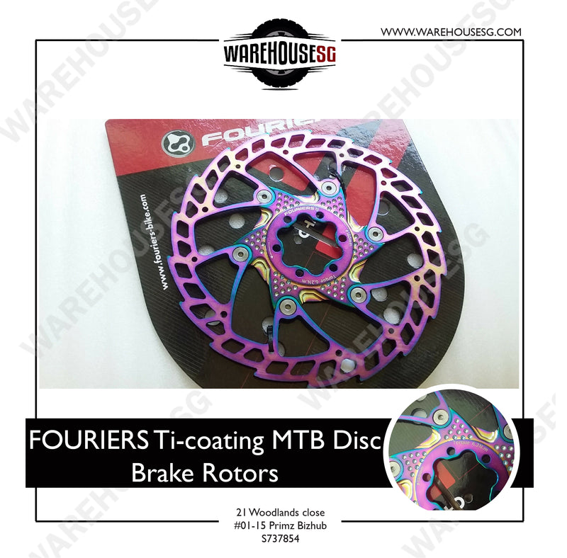 FOURIERS Ti-coating MTB Disc Brake Rotors 180mm AL6061 CNC adapter DSK001