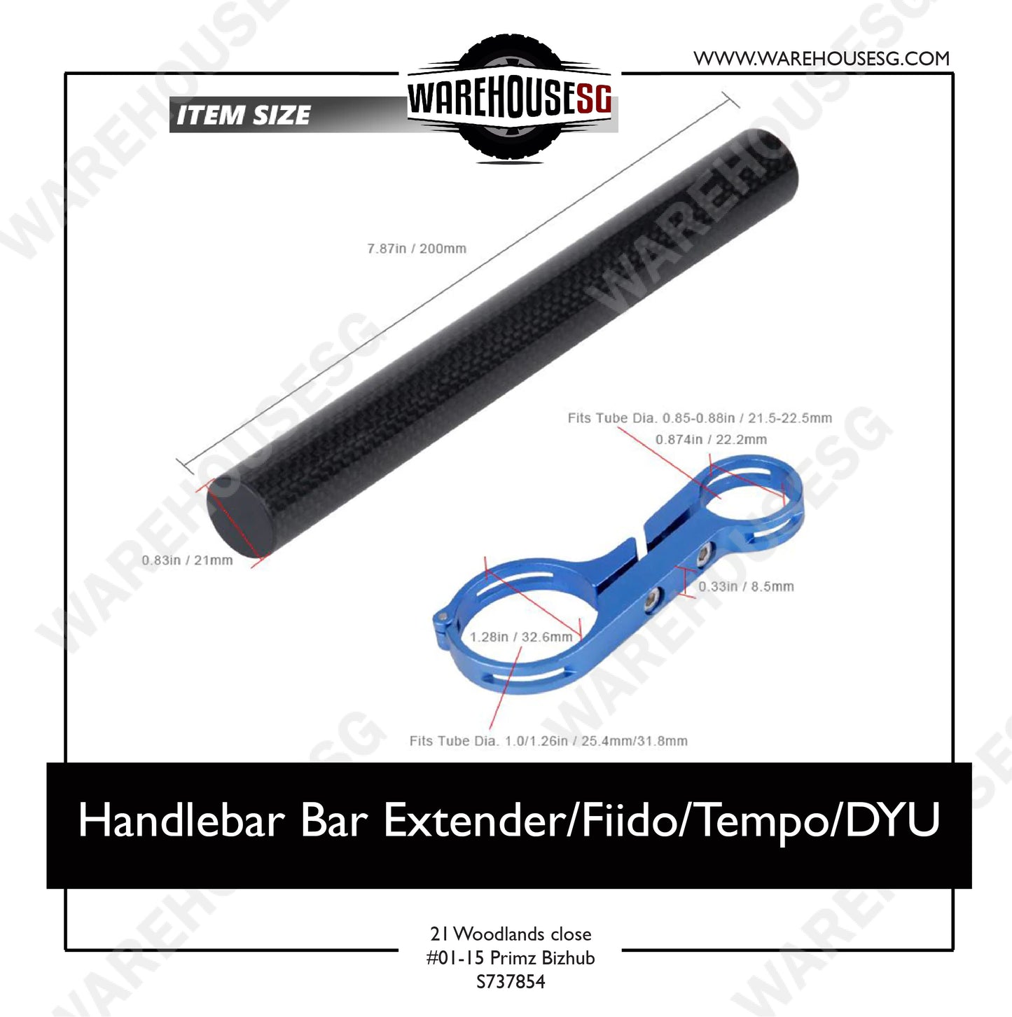Handlebar Bar Extender - Long
