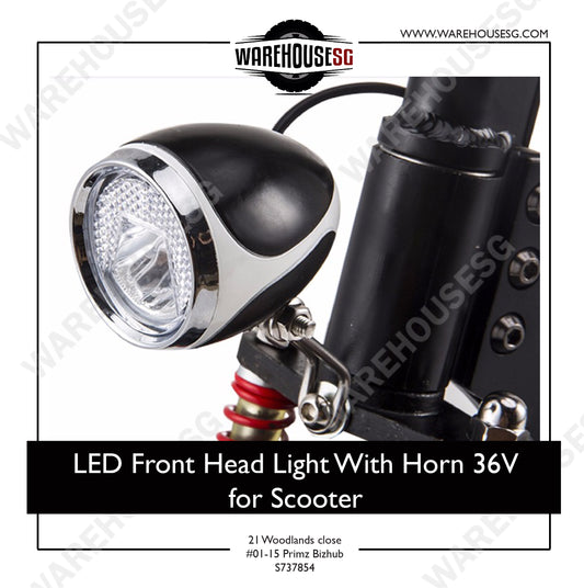 LED Front Head Light With Horn 36V for Scooter