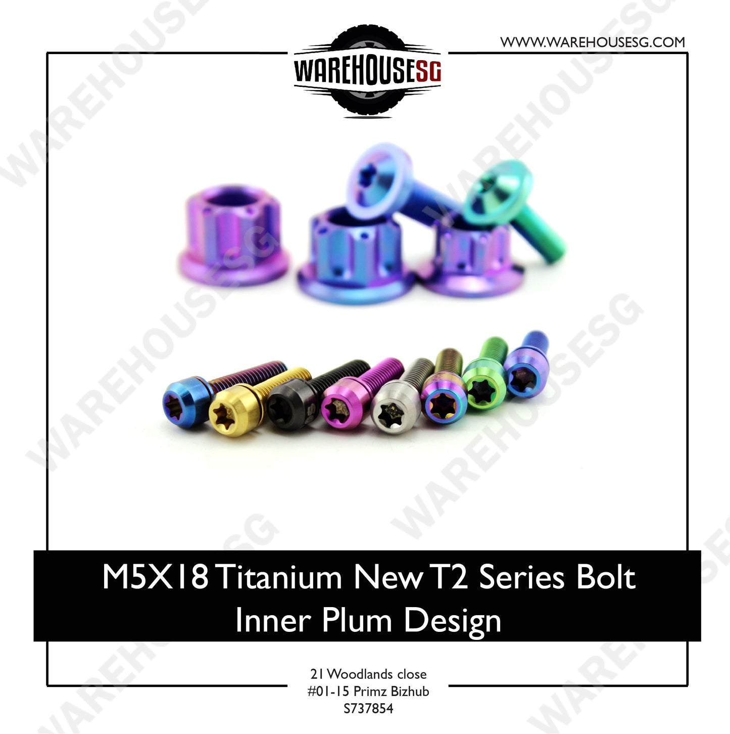 M5X18 Titanium New T2 Series Bolt Inner Plum Design