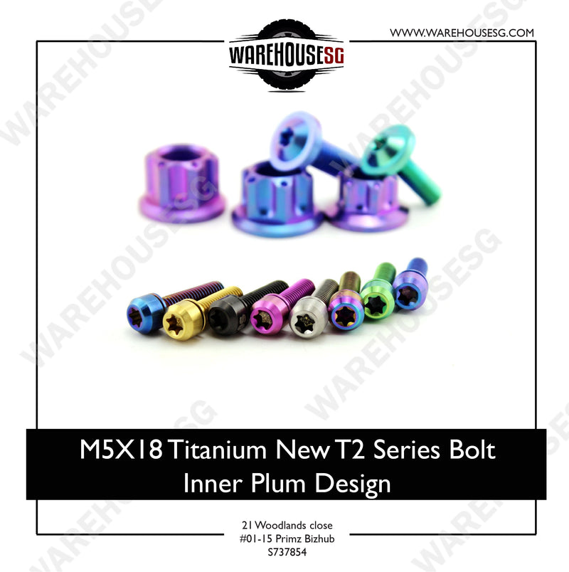 M5X18 Titanium New T2 Series Bolt Inner Plum Design