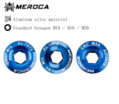 MEROCA Aluminum Alloy Hollow Crank Bolt M18 19 20mm Crankset Cover Crank Protector mtb Bicycle Accessories Parts
