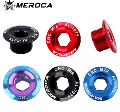 MEROCA Aluminum Alloy Hollow Crank Bolt M18 19 20mm Crankset Cover Crank Protector mtb Bicycle Accessories Parts
