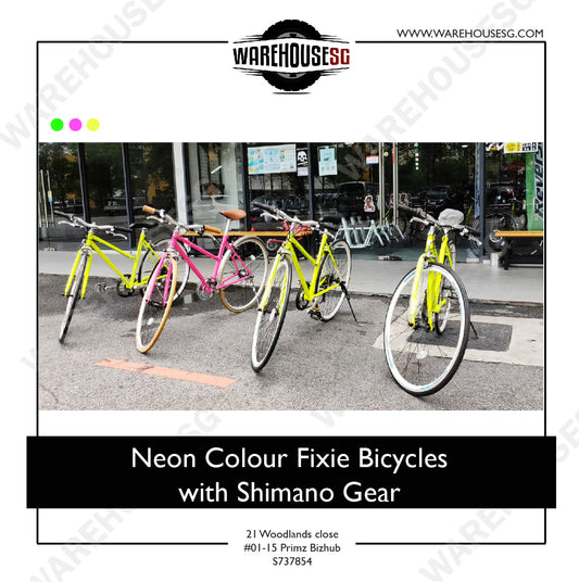 Neon Colour Fixie Bicycles with Shimano Gear