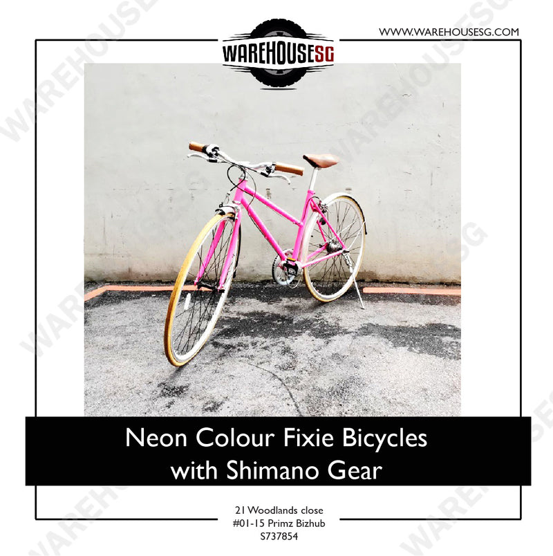 Neon Colour Fixie Bicycles with Shimano Gear