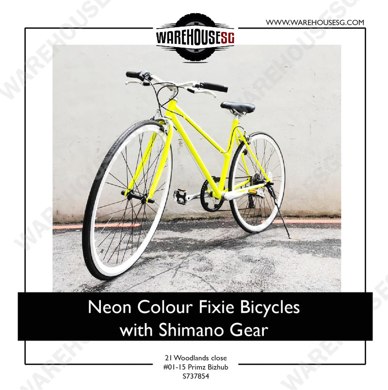 Neon Colour Fixie Bicycles with Shimano Gear