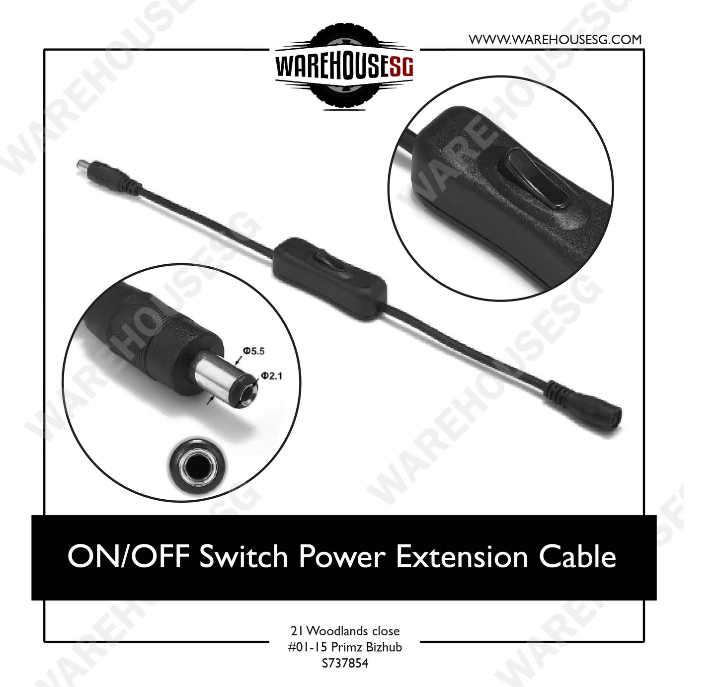 ON/OFF Switch Power Extension Cable – WAREHOUSESG