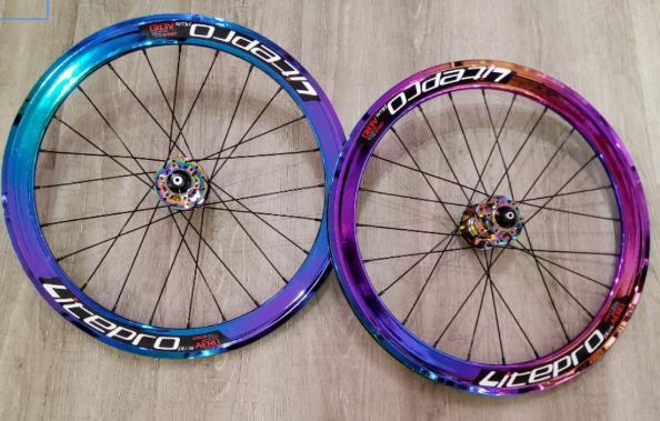 Litepro S42 406 451 Folding Bike Disc Brake Wheel Set Double Wall Rims