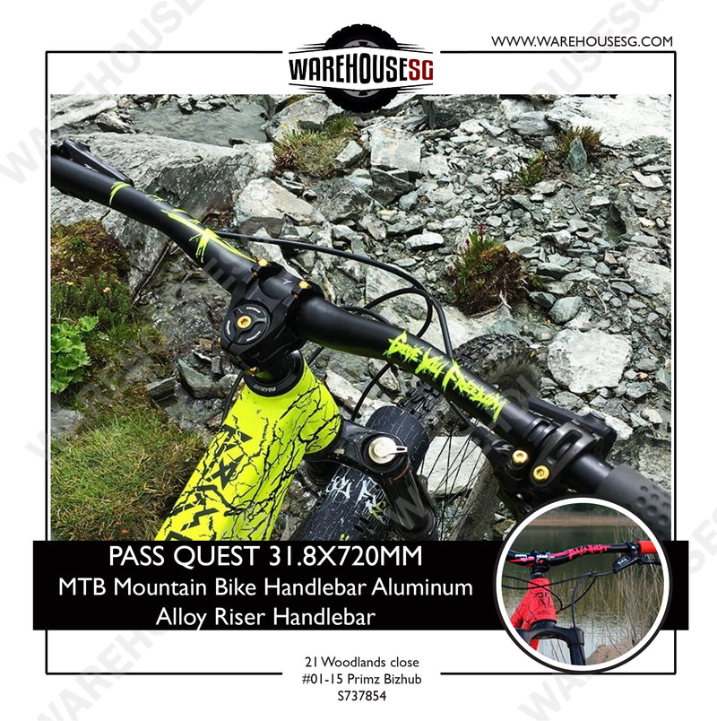 PASS QUEST 31.8mm x 720MM MTB Mountain Bike Handlebar Aluminum Alloy Riser Handlebar