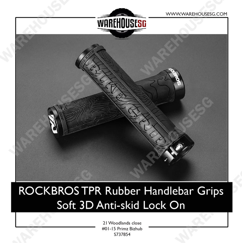 ROCKBROS TPR Rubber Handlebar Grips Soft 3D Anti-skid Lock On
