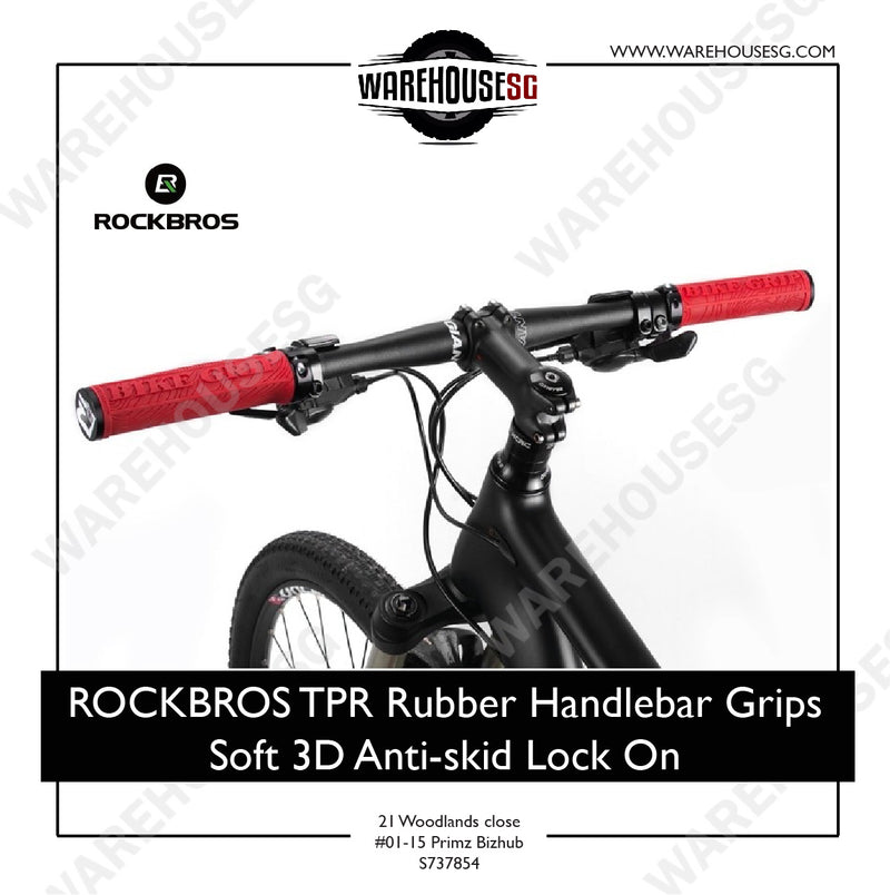 ROCKBROS TPR Rubber Handlebar Grips Soft 3D Anti-skid Lock On