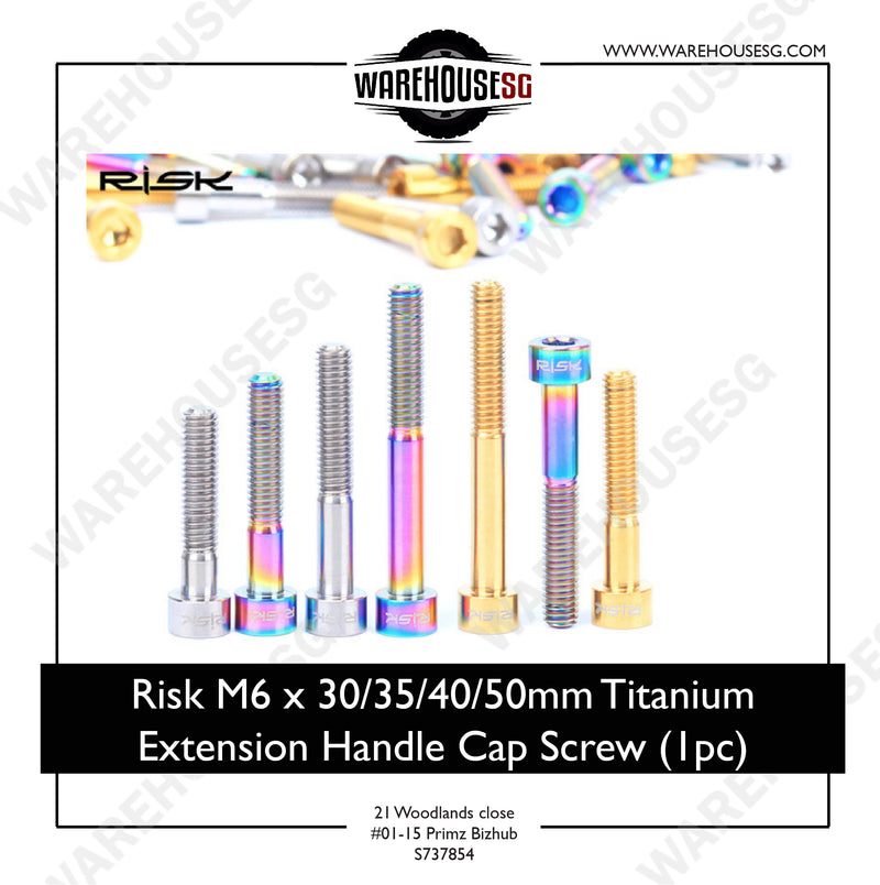 Risk M6 x 30/35/40/50mm Titanium Extension Handle Cap Screw (1pc)
