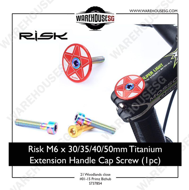 Risk M6 x 30/35/40/50mm Titanium Extension Handle Cap Screw (1pc)
