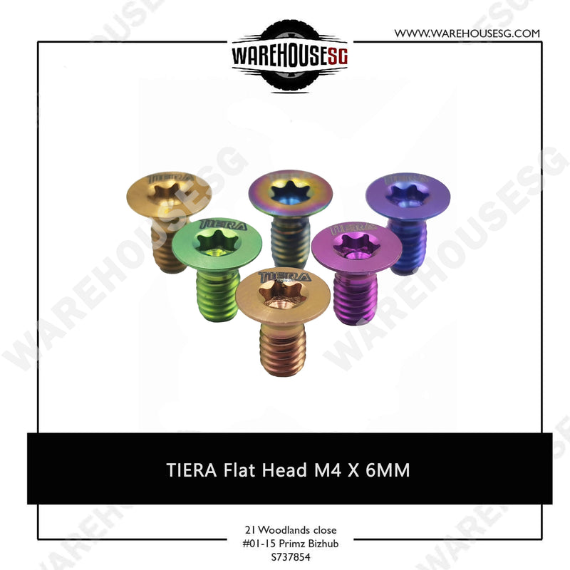 TIERA Titanium Flat Head M4 X 6MM