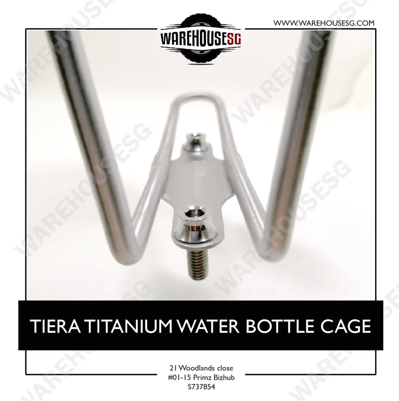 TIERA TITANIUM WATER BOTTLE CAGE + FREE 2x TIERA Titanium Bolts (M5*12)