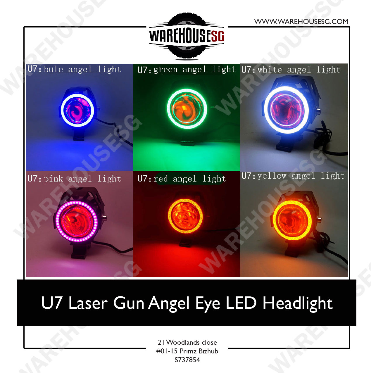 U7 Laser Gun Angel Eye LED Headlight