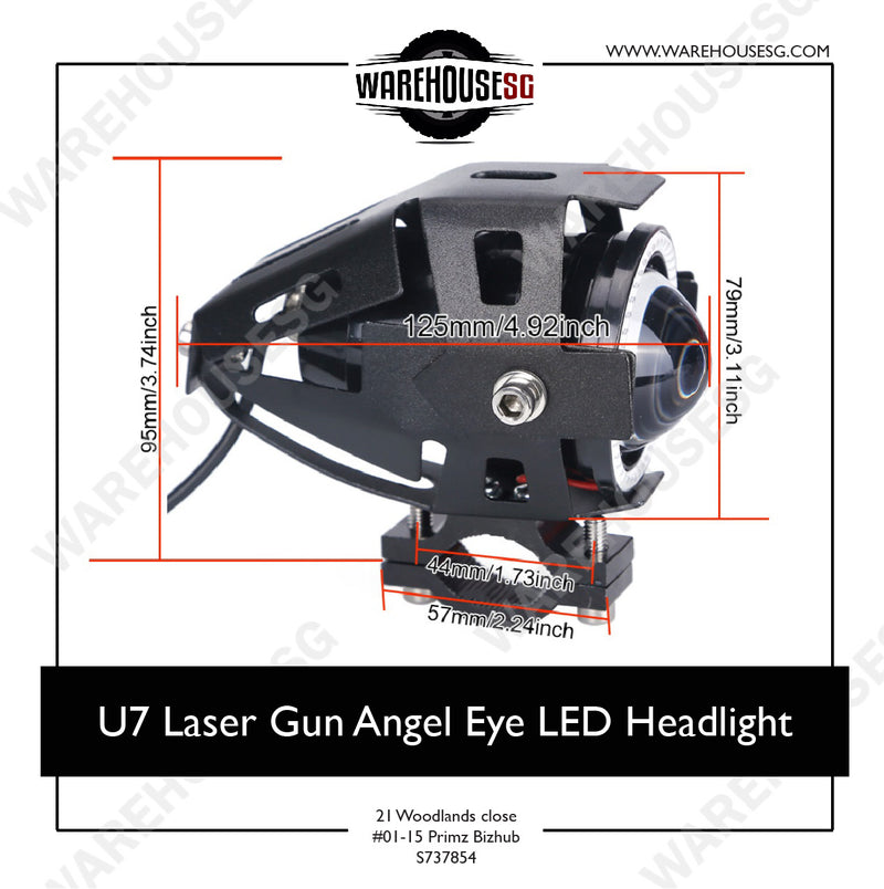 U7 Laser Gun Angel Eye LED Headlight