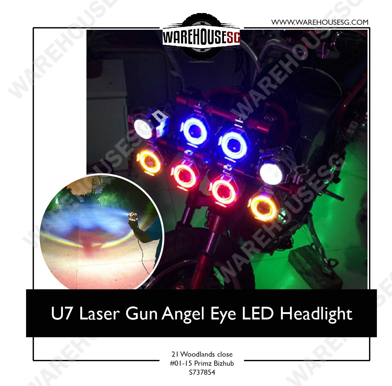 U7 Laser Gun Angel Eye LED Headlight