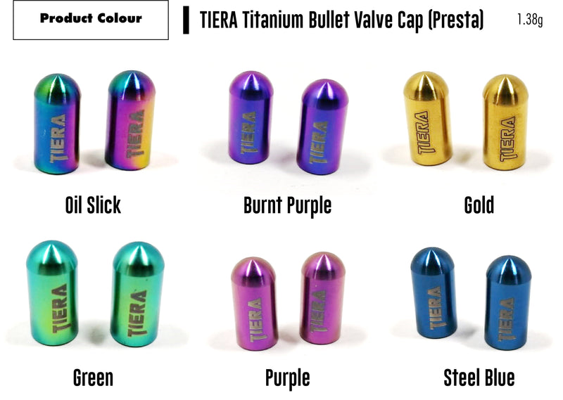 TIERA Titanium Bullet Valve Cap (Presta)