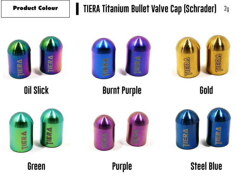 TIERA Titanium Bullet Valve Cap (Schrader)