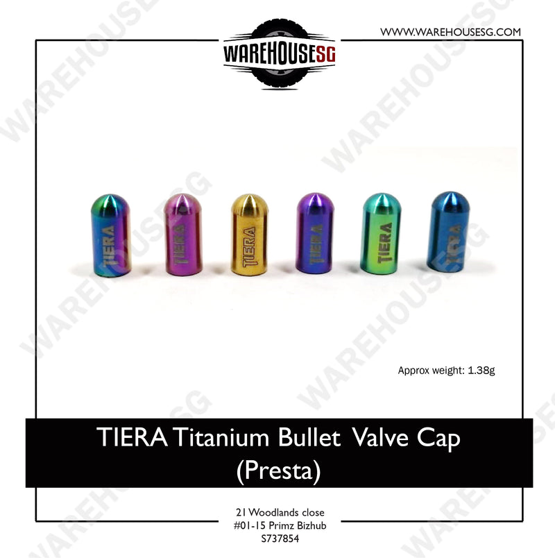 TIERA Titanium Bullet Valve Cap (Presta)