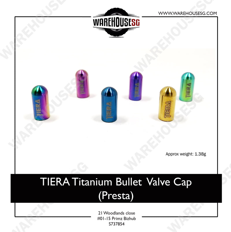 TIERA Titanium Bullet Valve Cap (Presta)