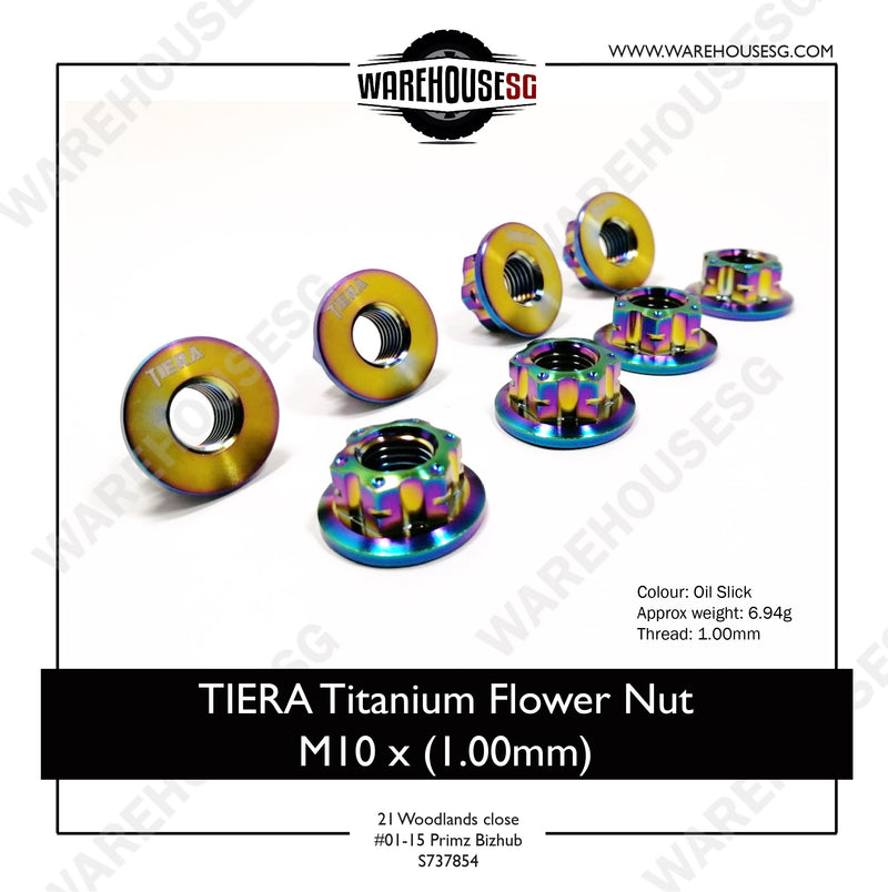 TIERA Titanium Flower Nut M10 x (1.00mm)