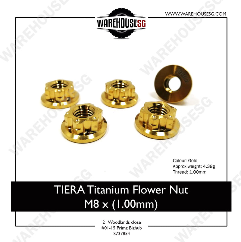 TIERA Titanium Flower Nut M8 x (1.00mm)