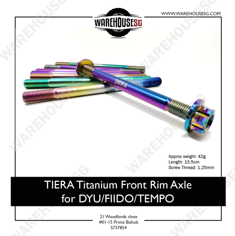 TIERA Titanium Front Rim Axle M10x135mm (1.25mm)