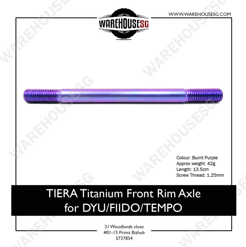 TIERA Titanium Front Rim Axle M10x135mm (1.25mm)