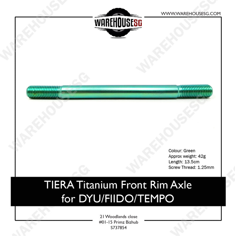 TIERA Titanium Front Rim Axle M10x135mm (1.25mm)