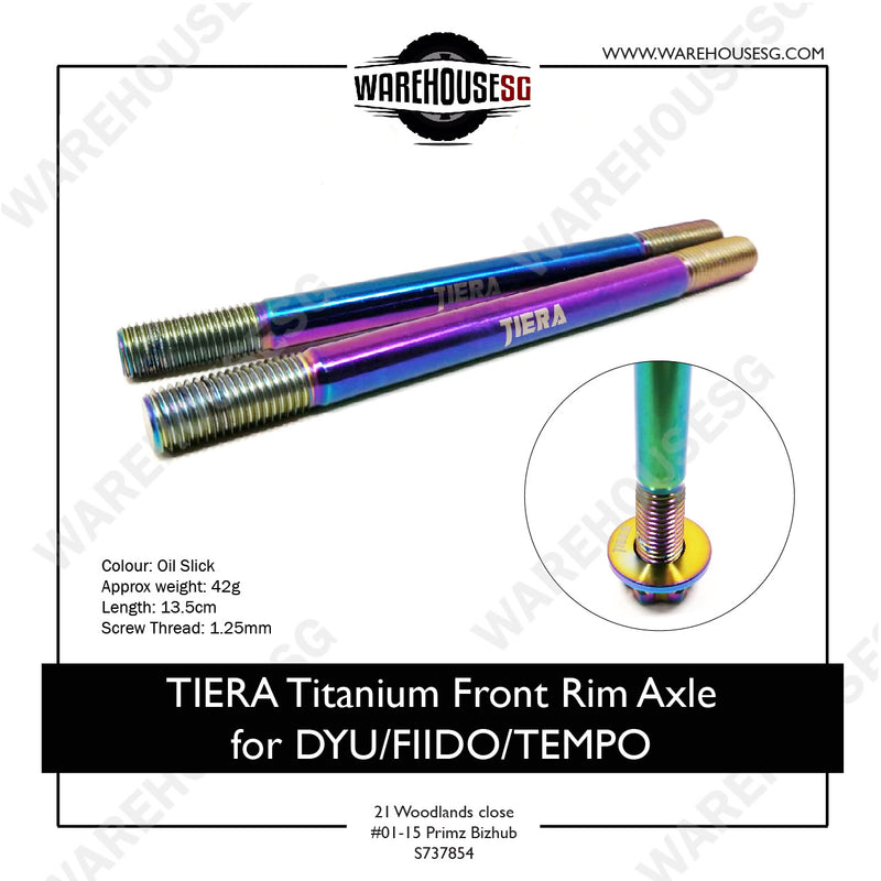 TIERA Titanium Front Rim Axle M10x135mm (1.25mm)