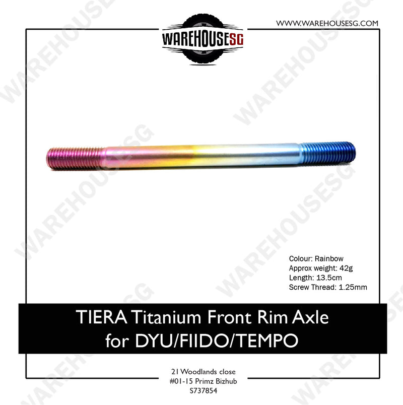 TIERA Titanium Front Rim Axle M10x135mm (1.25mm)