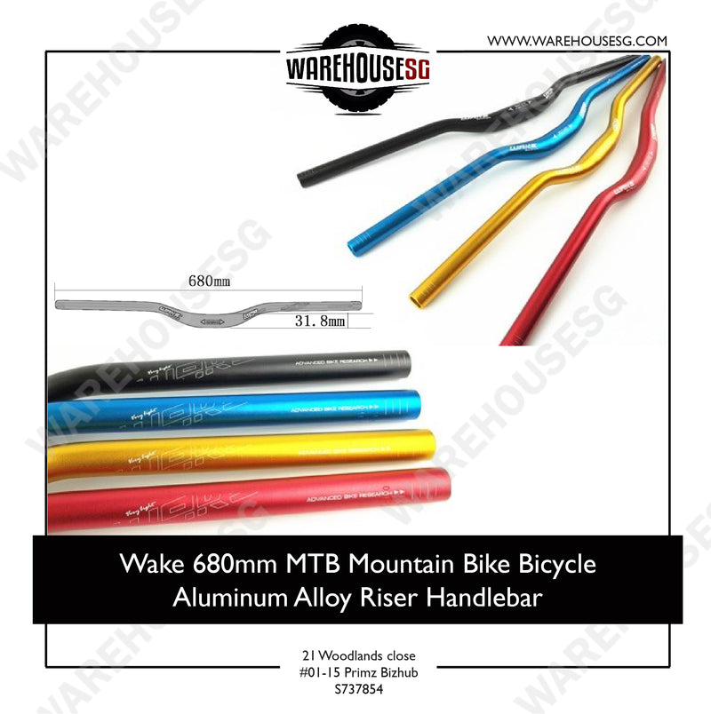 Wake 31.8mm x 680mm MTB Mountain Bike Bicycle Aluminum Alloy Riser Handlebar