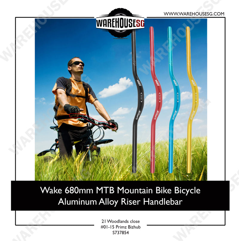 Wake 31.8mm x 680mm MTB Mountain Bike Bicycle Aluminum Alloy Riser Handlebar