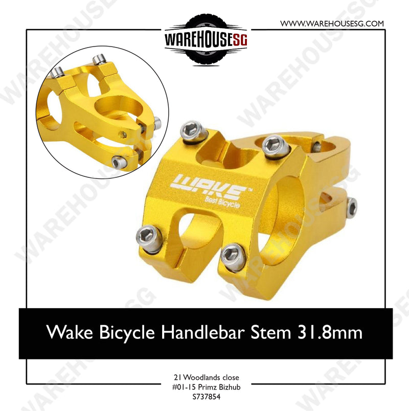 Wake Bicycle Handlebar Stem 31.8mm Cycling Bike Aluminium Alloy MTB