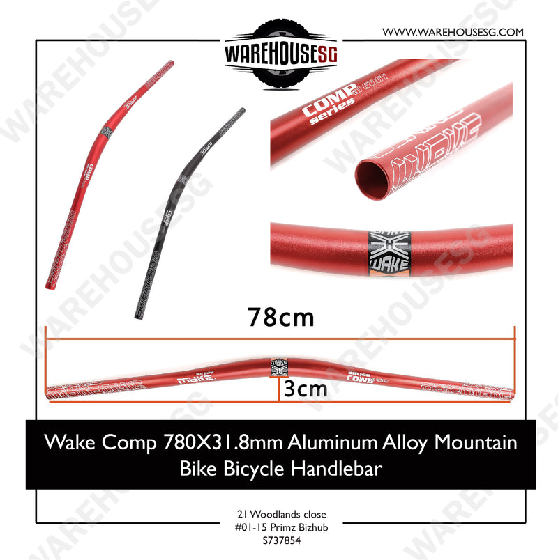 Wake Comp 780mm x 31.8mm Aluminum Alloy Mountain Bike Bicycle Handlebar