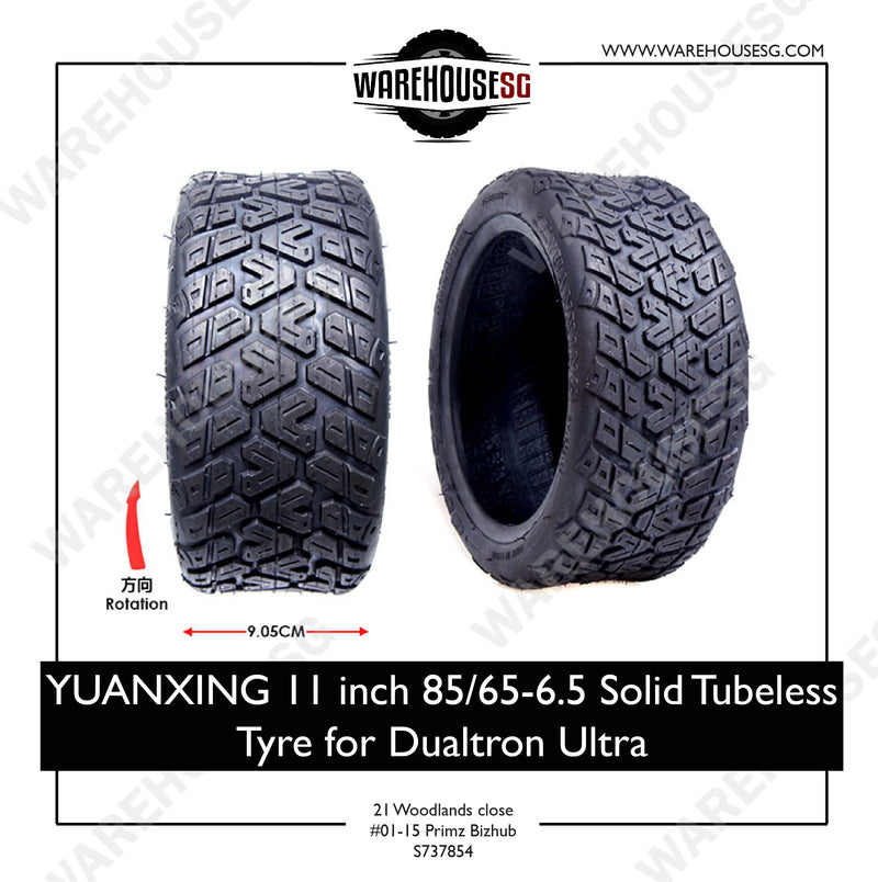 YUANXING 11 inch 85/65-6.5 Solid Tubeless Tyre for Dualtron Ultra