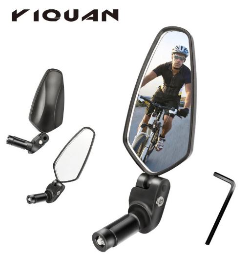 Yiquan Bike Rear Mirror Bicycle Wide Range Back Sight Adjustable Unbreakable Left Right Mirror