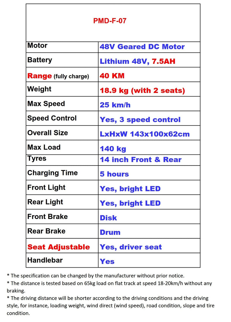 MaximalSG PMD-F-07 UL2272 Certified 14" Seated Electric Scooter LTA Compliant/FIIDO/DYU/TEMPO