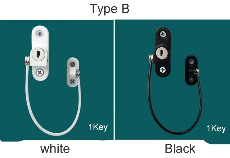 Child Safety Window Lock Door Security Cable Lock Windows & Door Restrictor