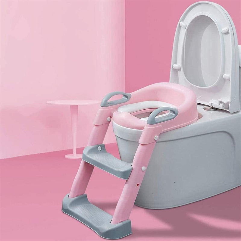 Potty Training Seat Non-Slip Foldable with Ladder (4 Colours Available)