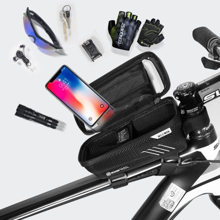 WILDMAN Bicycle Waterproof Touch Screen Phone Case Smartphone Touchscreen Bag - Black